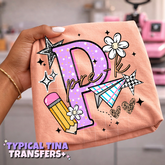 Purple with stars (grades) | DTF Transfers | POD