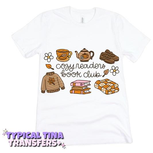 Cozy reading book club | DTF Transfers | POD