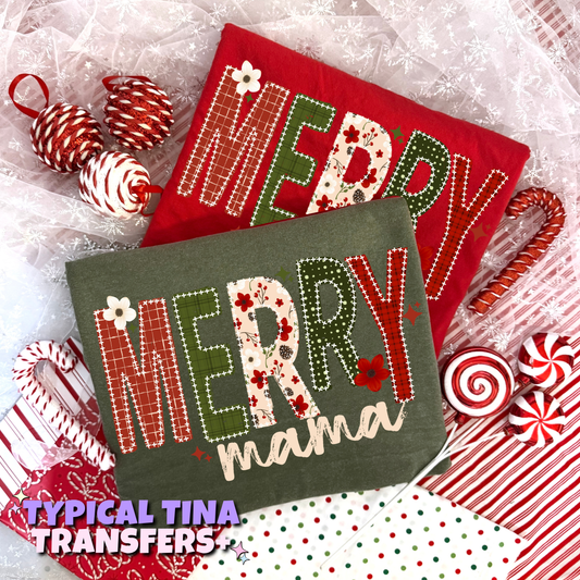 Merry mama plaid | DTF Transfers | POD