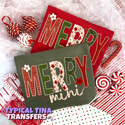 Merry mini plaid | DTF Transfers | POD