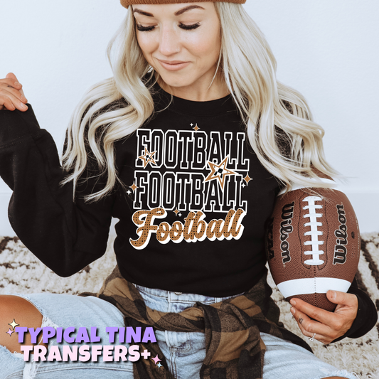 Football x3 (white outline) | DTF Transfers | POD