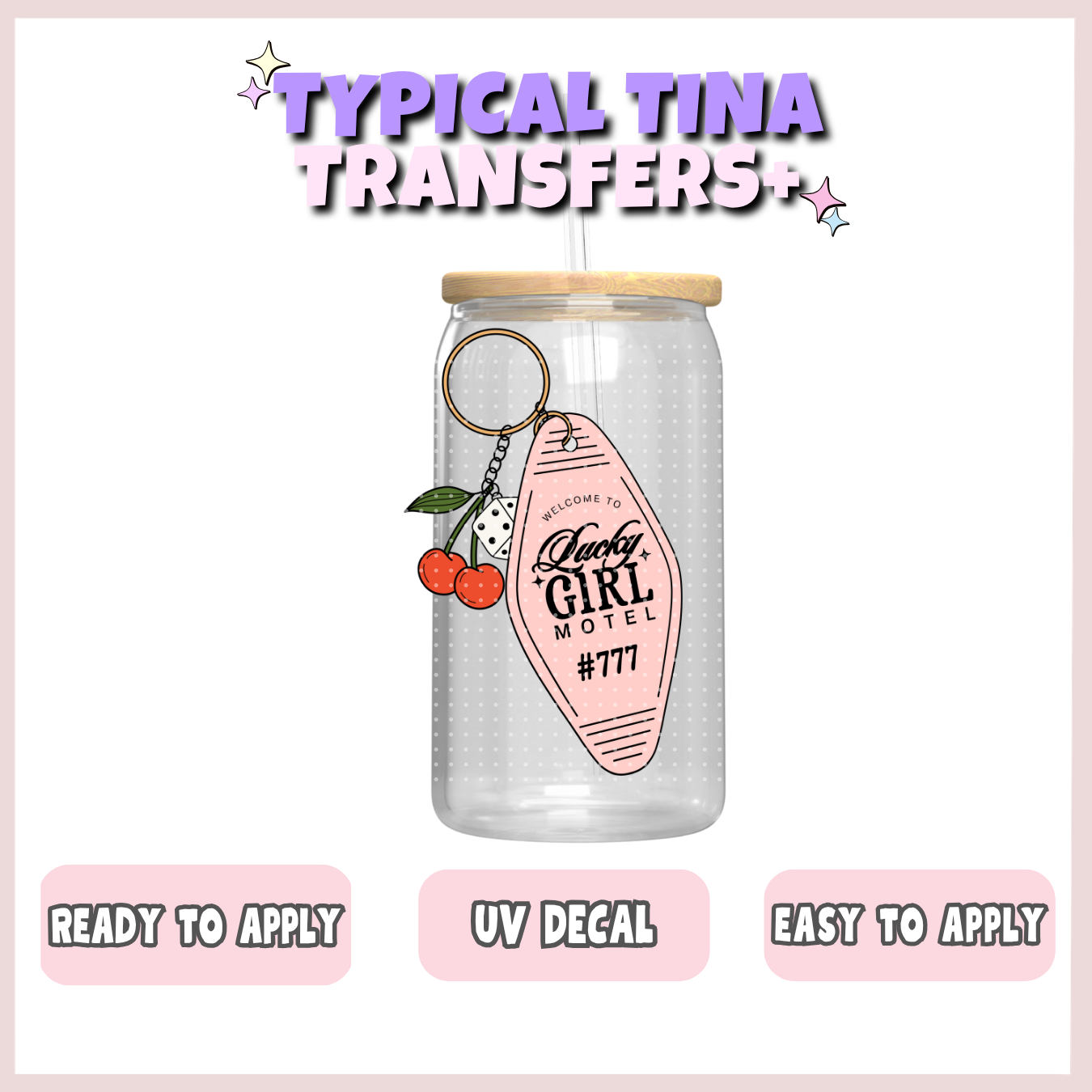 lucky girl keychain | UV decals | POD