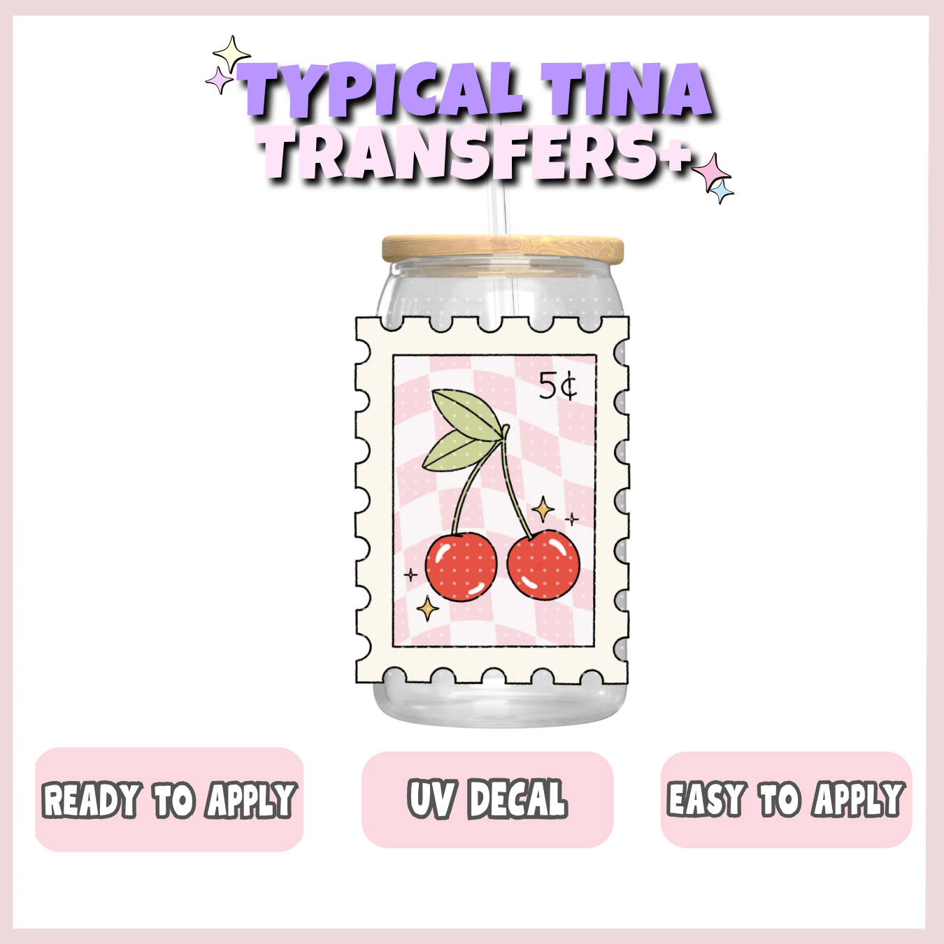 Cherry stamp | UV decals | POD