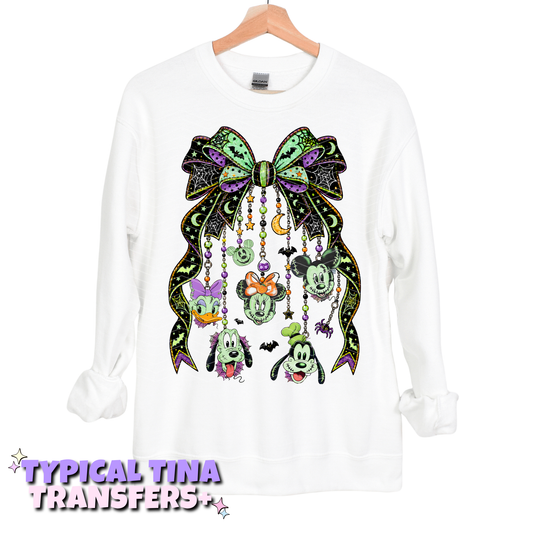 Halloween fab 5 monster bow | DTF Transfers | POD