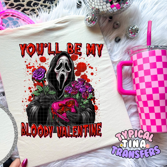 Ghost Bloody Valentine | Adult 11" DTF Screen Print