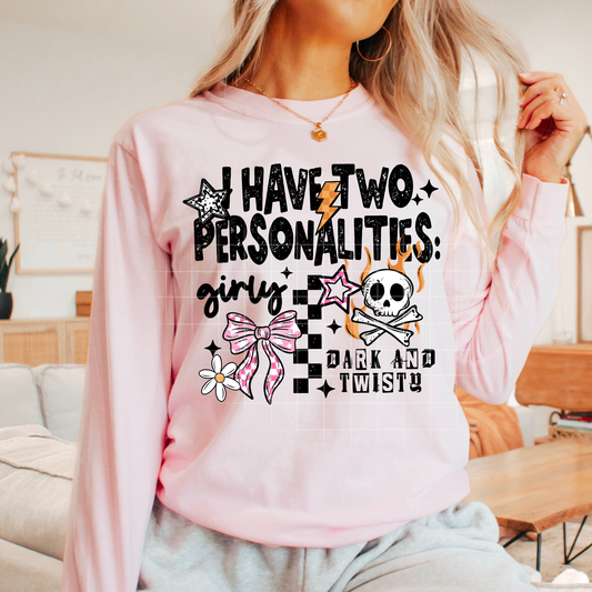 two personalities griyl dark and twisted | DTF Transfer | POD