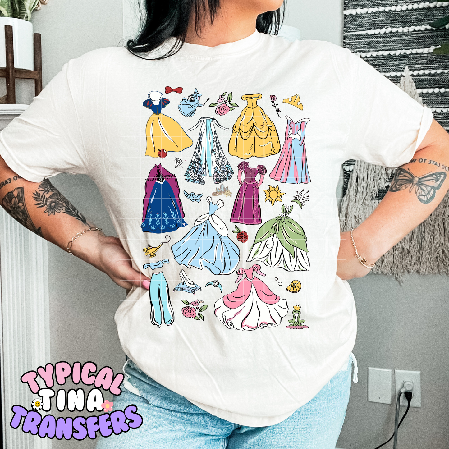 Princess Dresses | DTF Transfer | 15" Adult