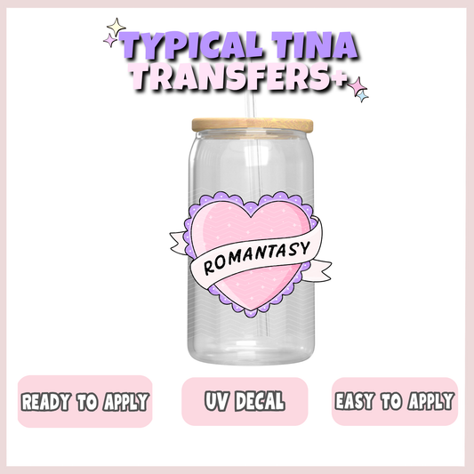 heart shaped (pink & purple) romantsy | UV decals | POD