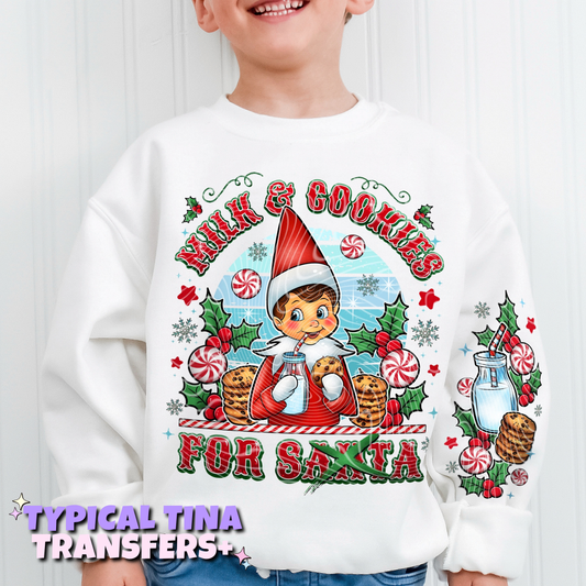 Milk & Cookies for (not santa) boy 3lf | DTF Transfers | POD