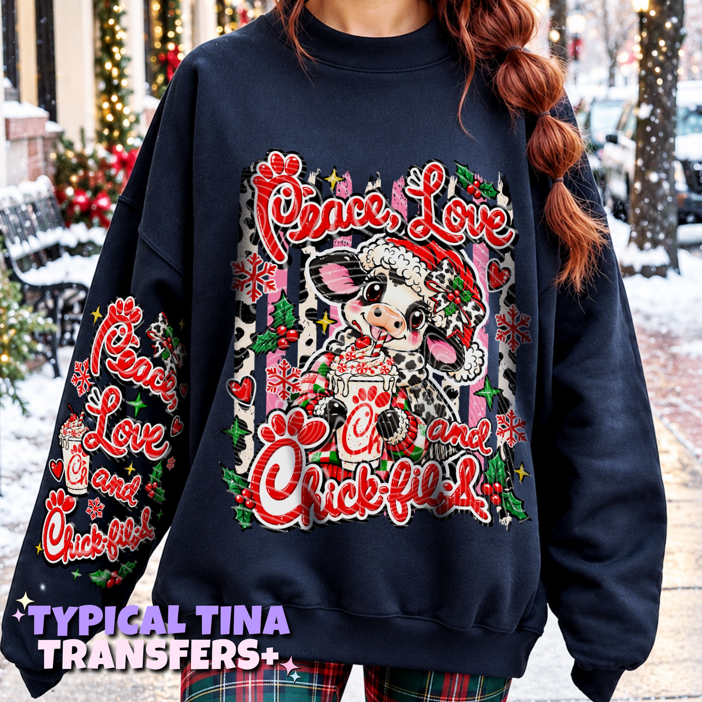 Peace & Love Cow | DTF Transfers | POD