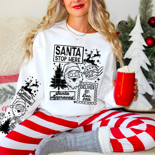 Santa Stop Here Stamps | DTF Transfer | POD