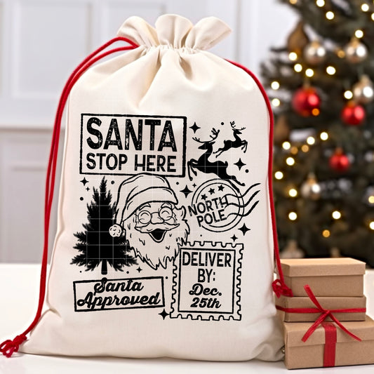 Santa Stop Here Stamps | DTF Transfer | POD