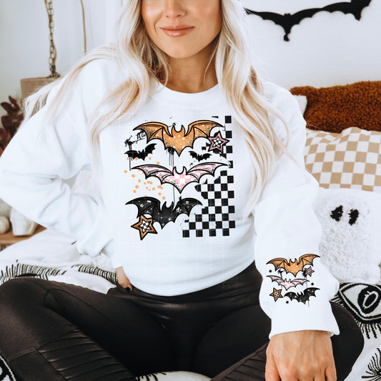bats and check pattern | DTF Transfer | POD