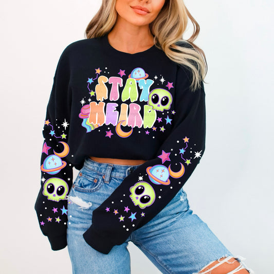 Stay Weird Alien (white outline) | DTF Transfers | POD