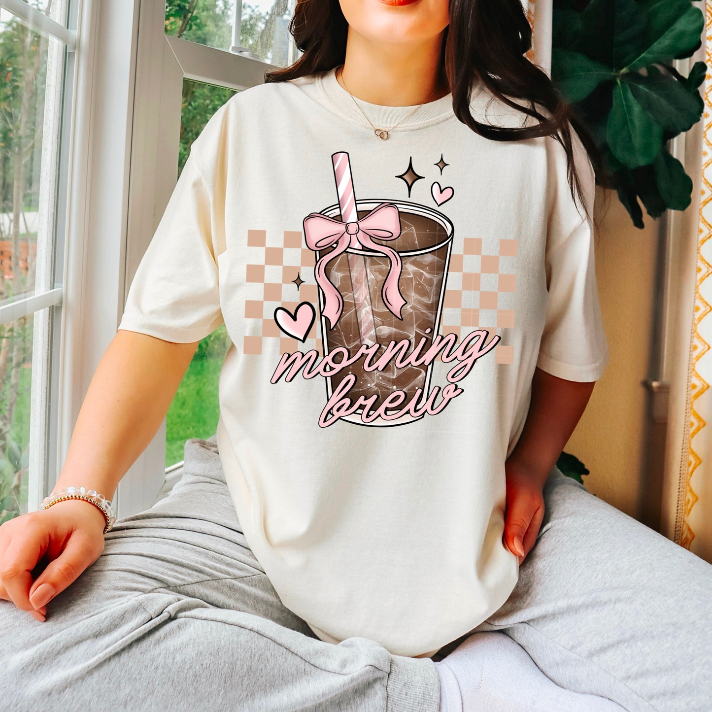 Morning Brew Coffee straw bow | DTF Transfers | POD