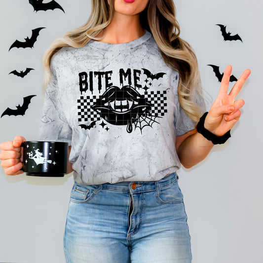 Bite me checkered & bats | DTF Transfer | POD