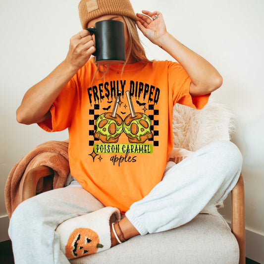 Freshly Dipped Poison Carmel Apples | DTF Transfer | POD '