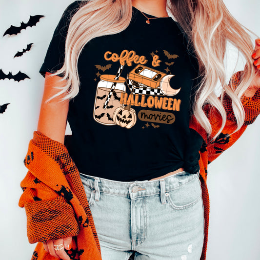 Coffee and Halloween movies | DTF Transfer | POD