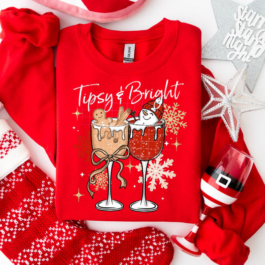 Tipsy and Bright drinks | DTF Transfer | 12" Adult