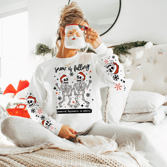 Snow is falling seasonal depression calling | DTF Transfer | POD
