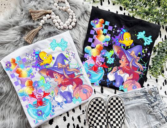 Pastel Halloween Princess Mermaid Witch | DTF Transfer | POD