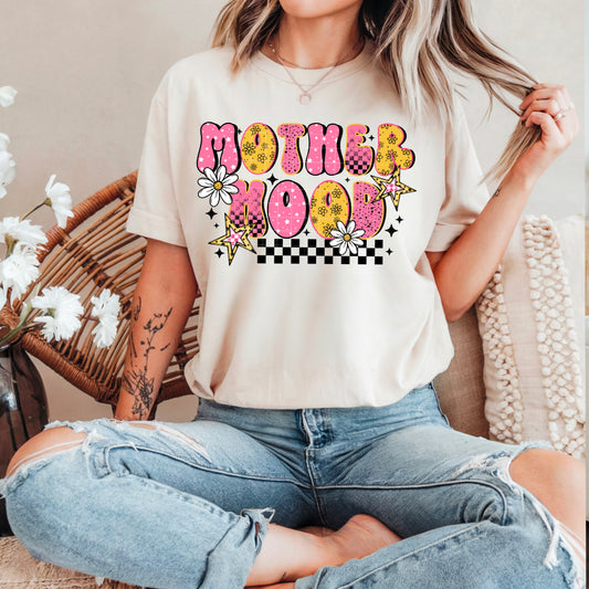 Motherhood floral retro pink and yellow | DTF Transfer | POD