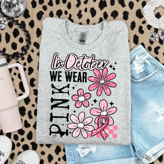 In October we weat pink | DTF Transfer | POD