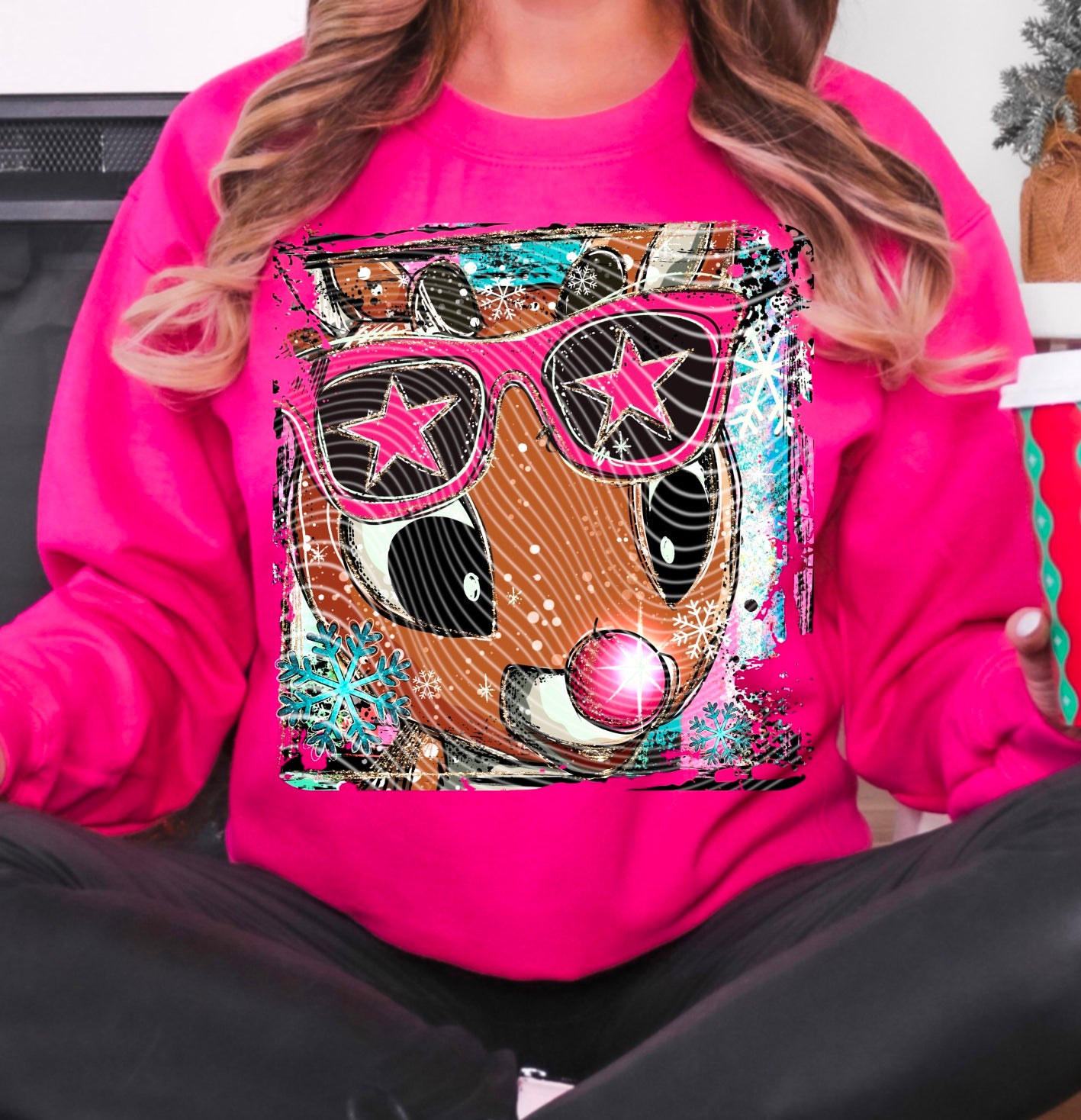 Reindeer selfie | DTF Transfer | POD