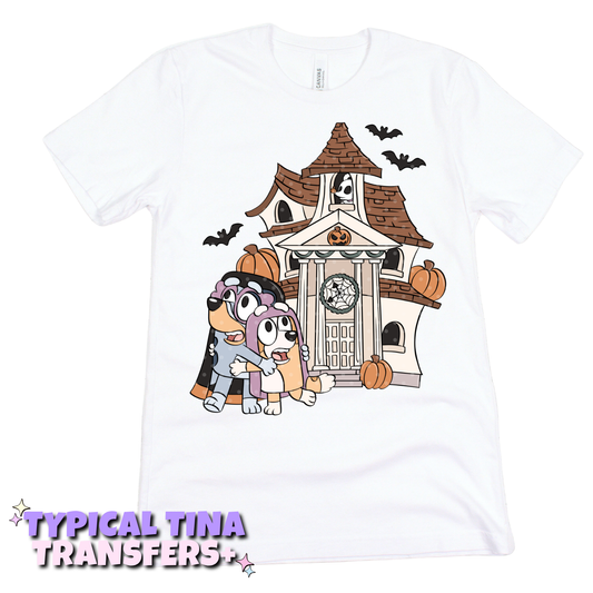Blue sisters haunted house | DTF Transfers | POD