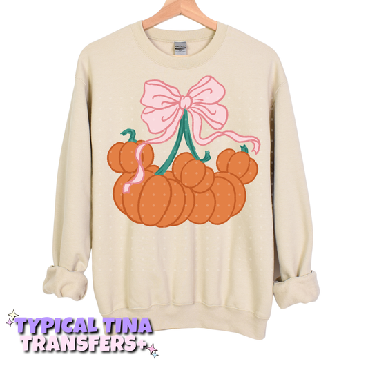 Pumpkin Mouse with bow  | DTF Transfers | POD
