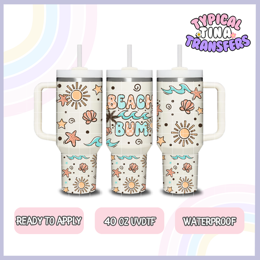 Beach Bum | 40oz UVDTF Wrap | POD