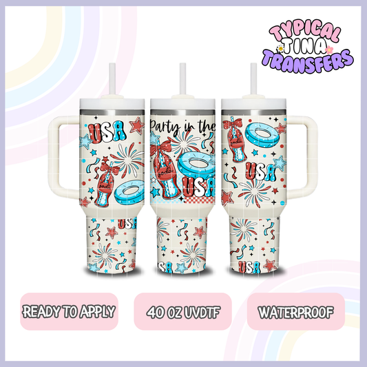 Party in USA | 40oz UVDTF Wrap | POD