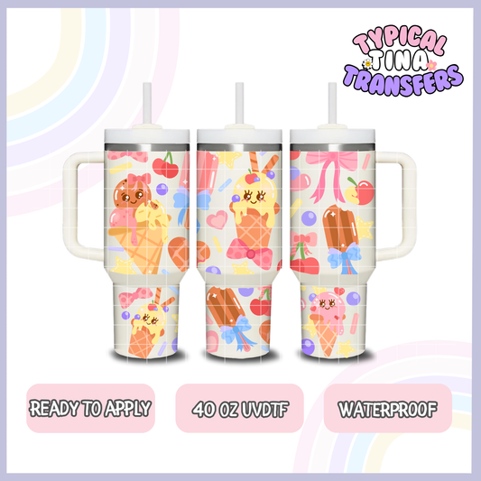 Ice Cream | 40oz UVDTF Wrap | POD