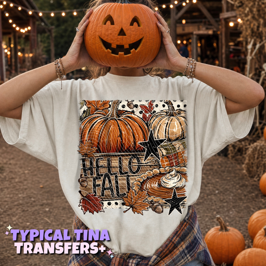 Hello Fall - Rustic | DTF Transfers | POD