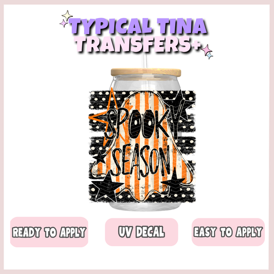 Spooky season ghost orange stripes | UV decals | POD