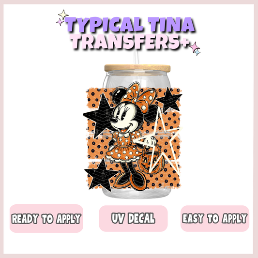 Vintage Min Mouse Pumpkin | UV decals | POD