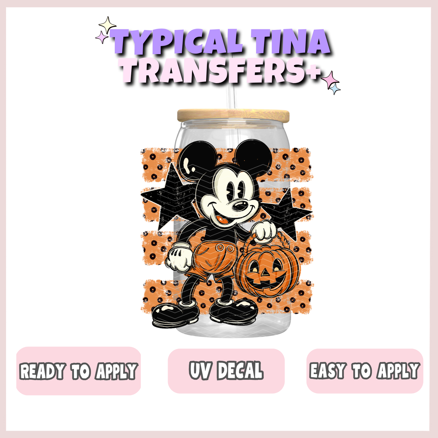 Vintage Mick Mouse Pumpkin | UV decals | POD