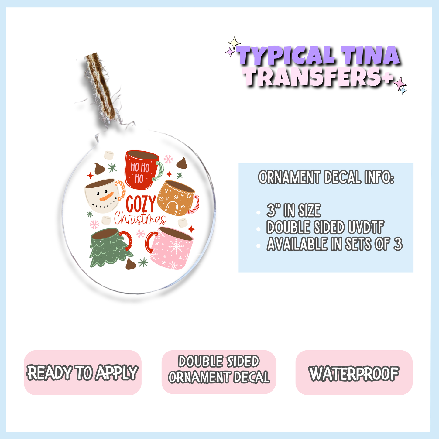BCozy Christmas | 3" Xmas Ornament | POD