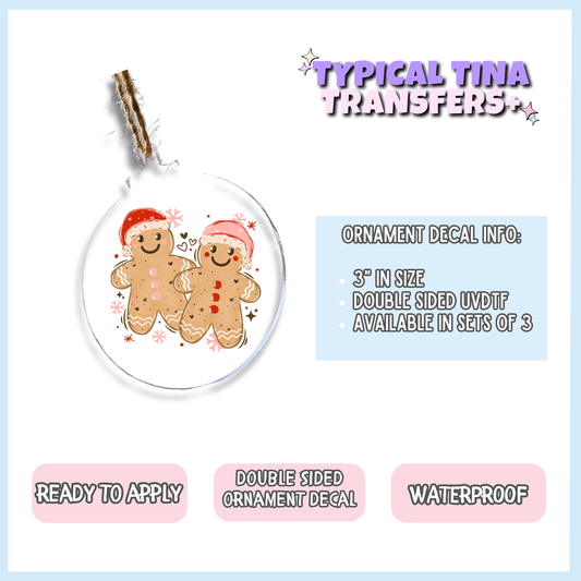 Cute Gingerbread cookies | 3" Xmas Ornament | POD