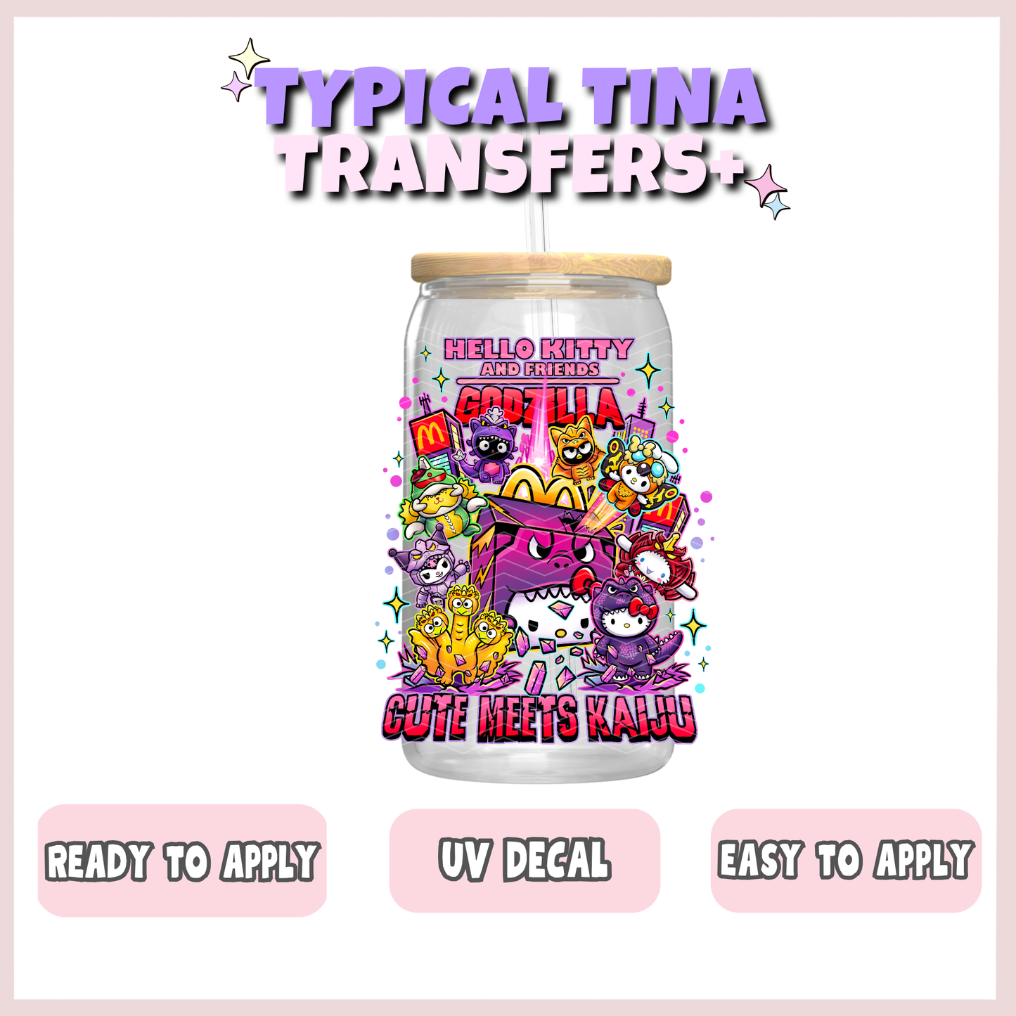 Anime & Gdzilla meal | UV decals | POD