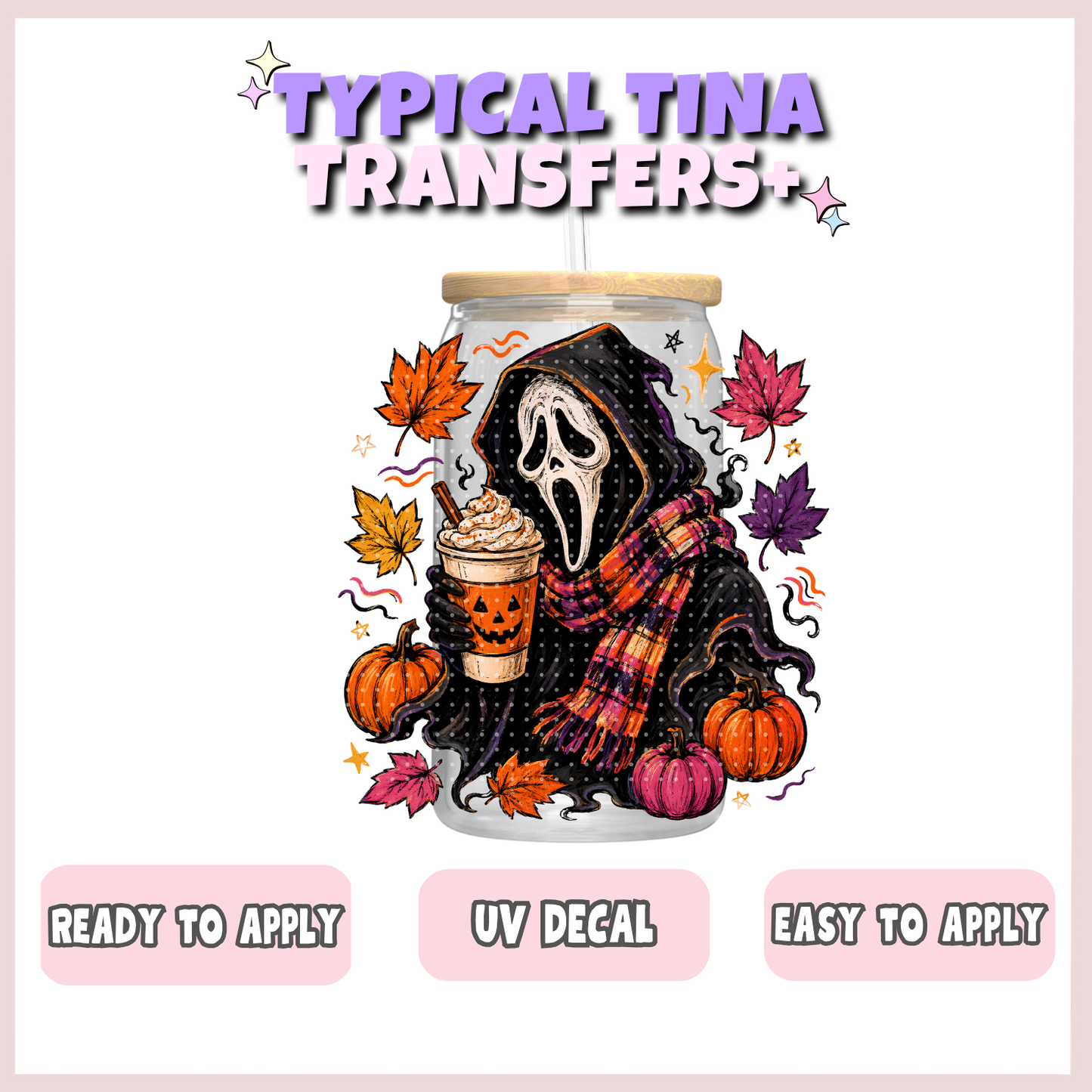 Ghost mask Fall vibes | UV decals | POD
