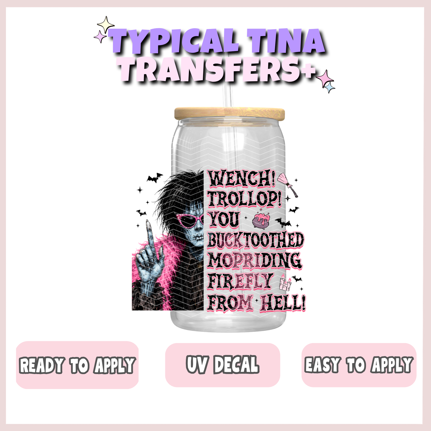 Hocus P = pink quotes | UV decals | POD