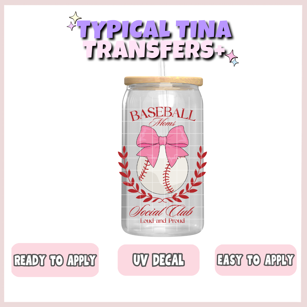 Social Club Baseball Mom | UV decals | POD