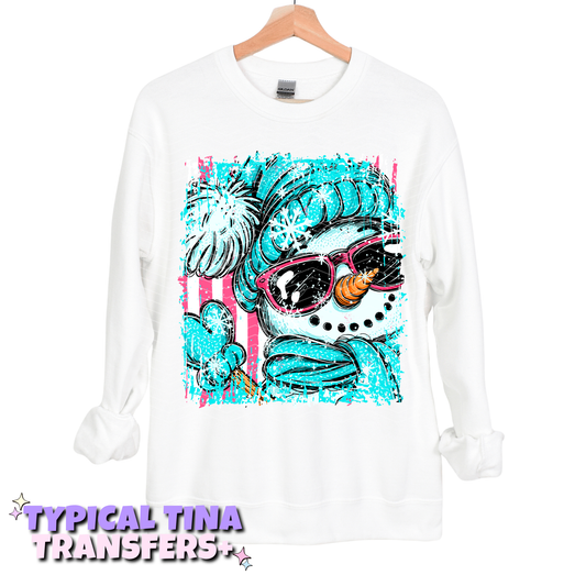 Snowman with blue hat | DTF Transfers | POD