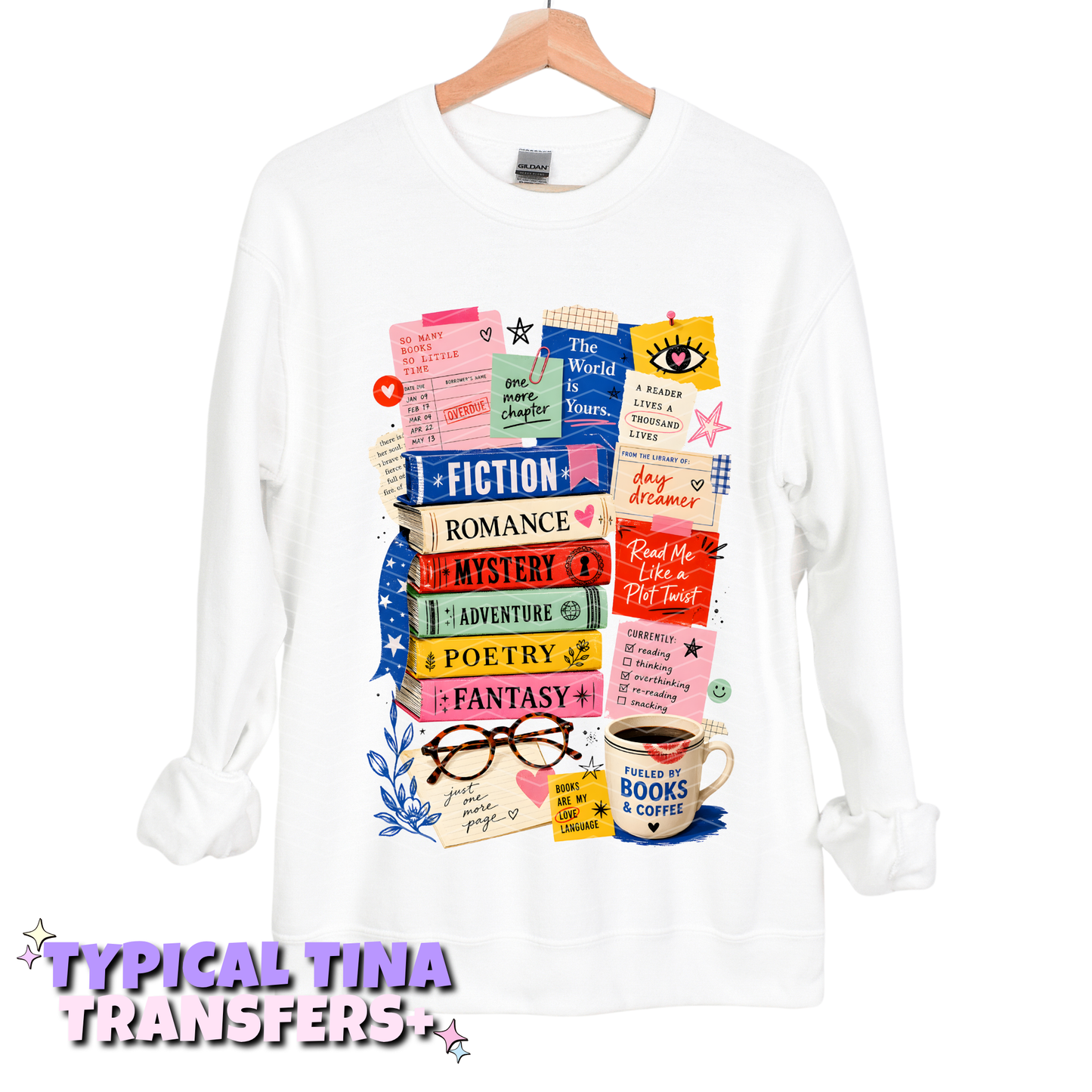 stacked book genres | DTF Transfers | POD