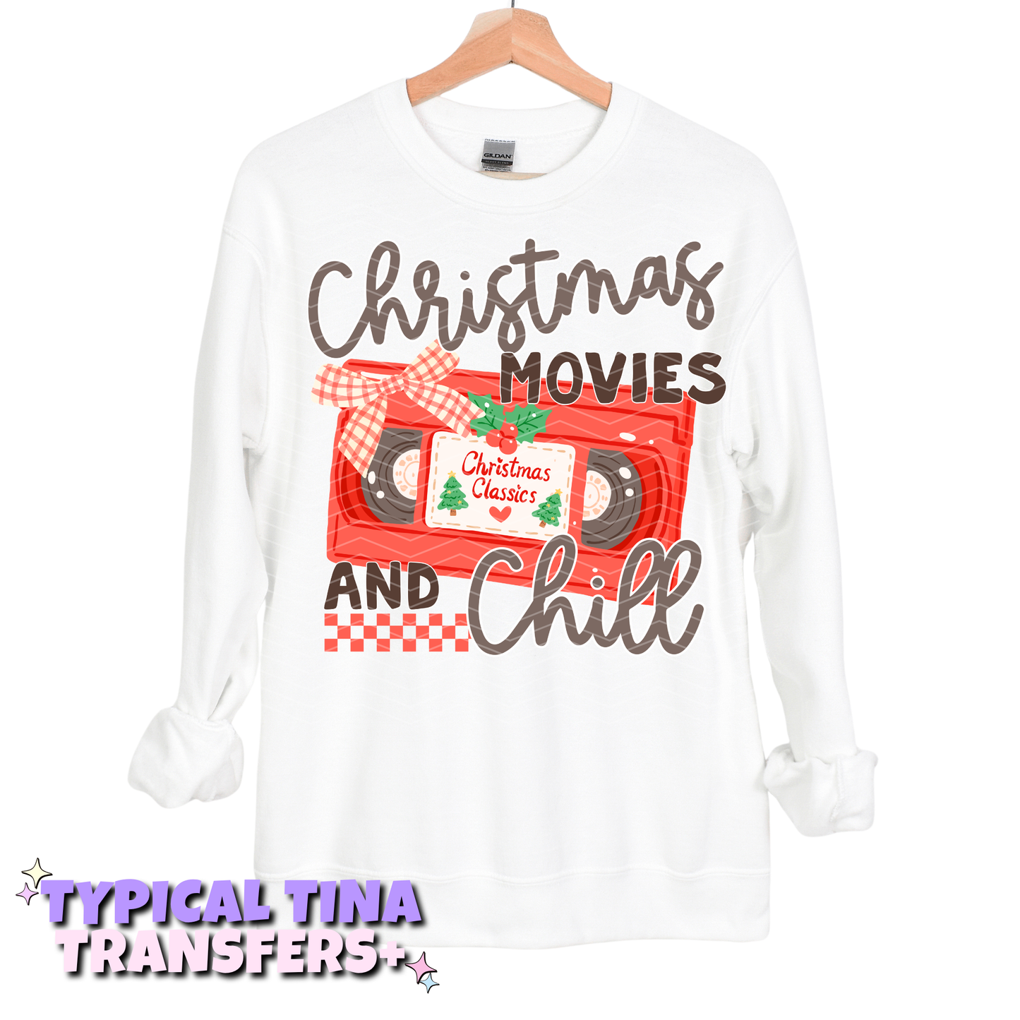 Christmas movies and chill (red tape) | DTF Transfers | POD