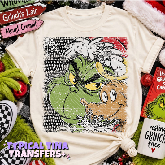 Green Guy with Santa hat | DTF Transfers | POD